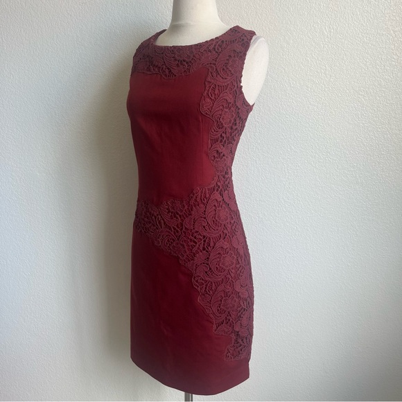 💓Peruvian Connection Burgundy Red Wool Embroidered Sheath Dress - Size 8 - Picture 4 of 16